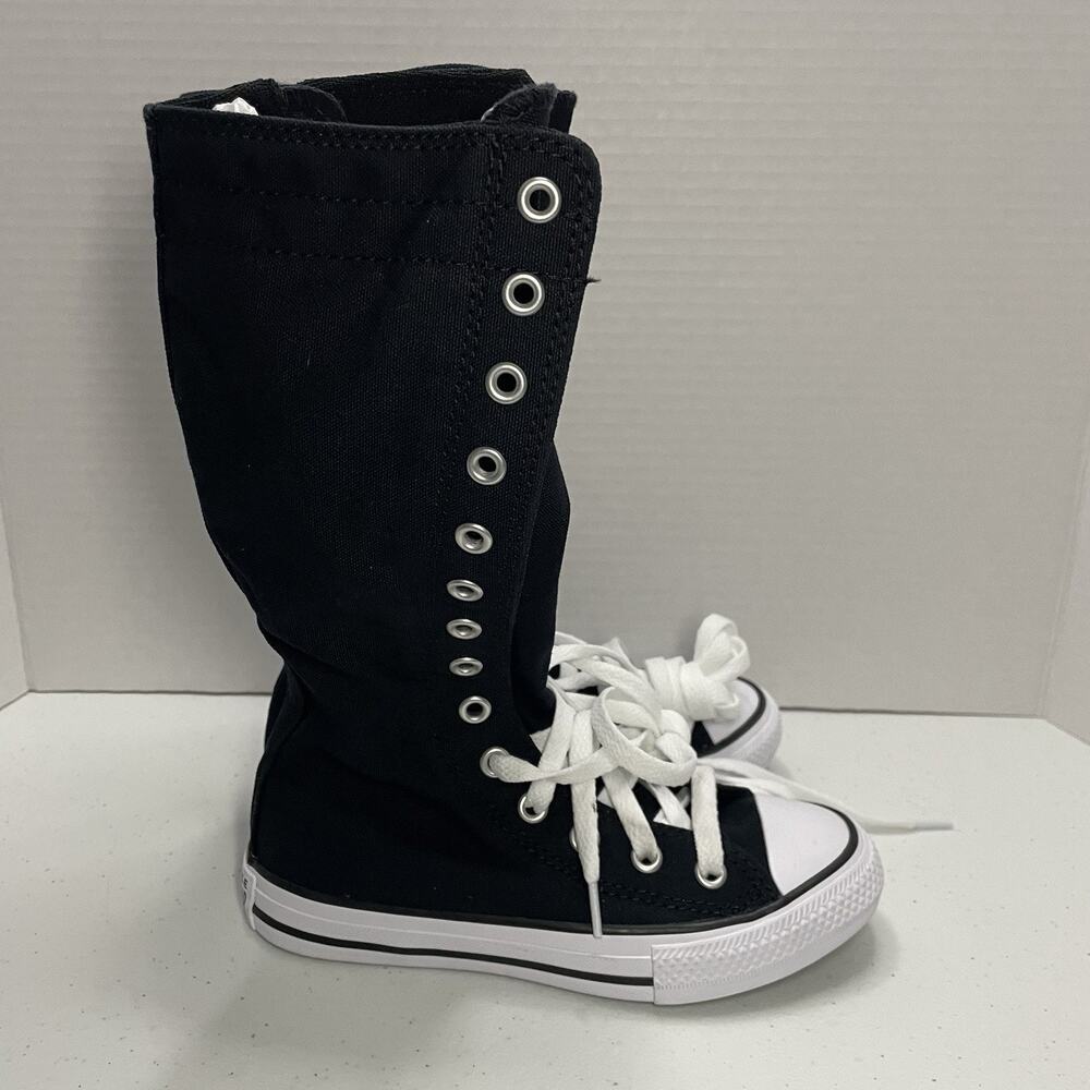 Converse Kids Size 12 Shoes NEW Knee High Chuck Taylor All Star XHi Black Zip Up